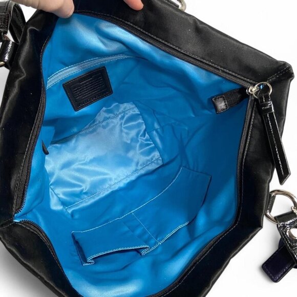 Coach Poppy Tote Bag Nylon Rhinestone Black elegant 17144 - Picture 6 of 8